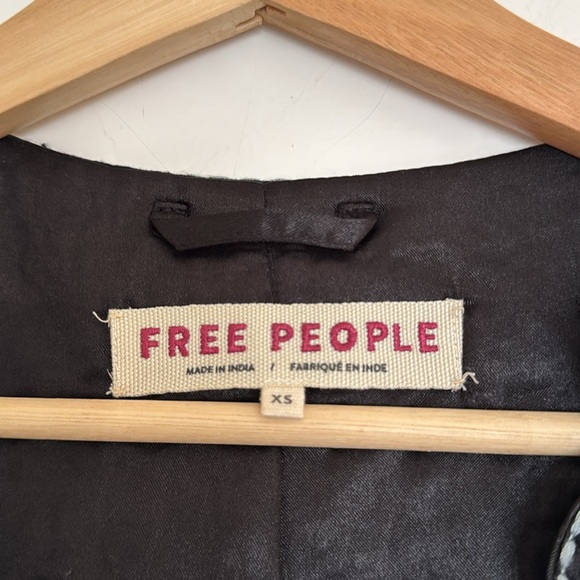 Free People Black and Gray Embroidered Vest - Picture 2 of 5